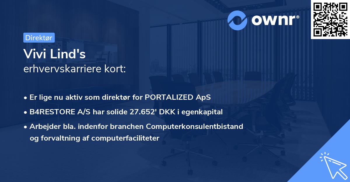 Vivi Lind's erhvervskarriere kort