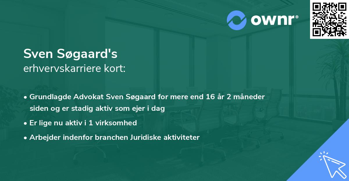 Sven Søgaard's erhvervskarriere kort