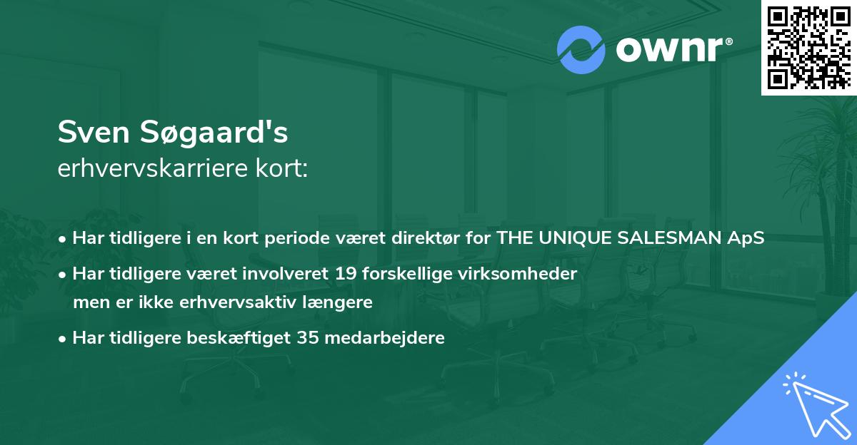 Sven Søgaard's erhvervskarriere kort
