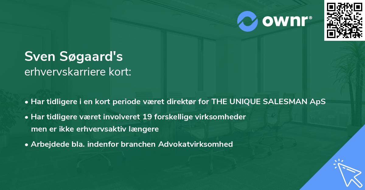 Sven Søgaard's erhvervskarriere kort