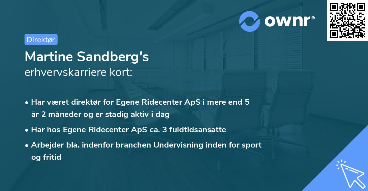 Martine Sandberg's erhvervskarriere kort