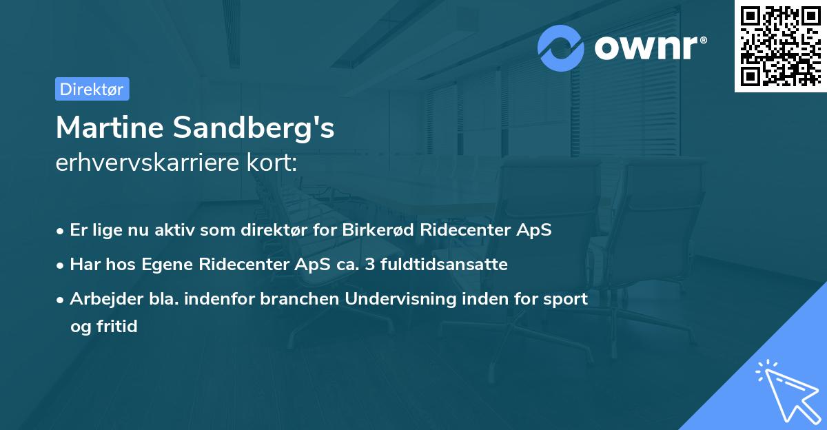 Martine Sandberg's erhvervskarriere kort