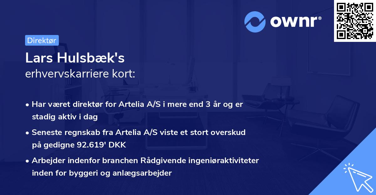 Lars Hulsbæk's erhvervskarriere kort