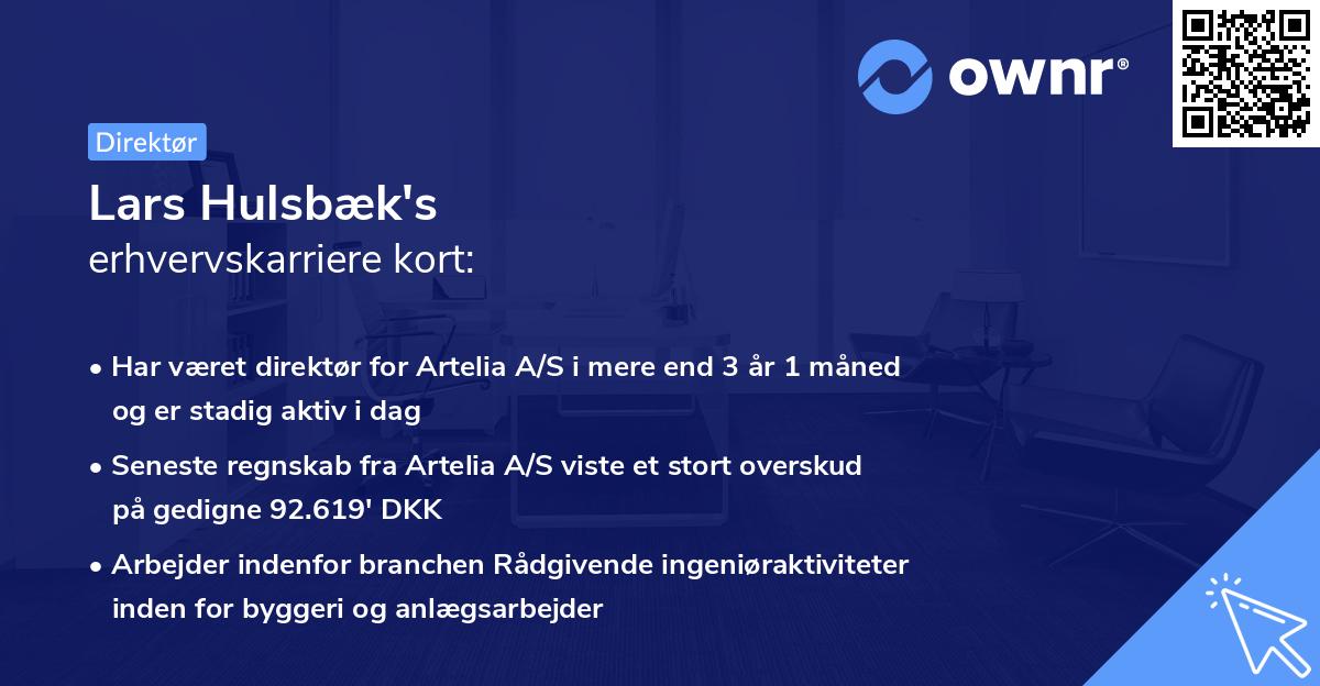 Lars Hulsbæk's erhvervskarriere kort