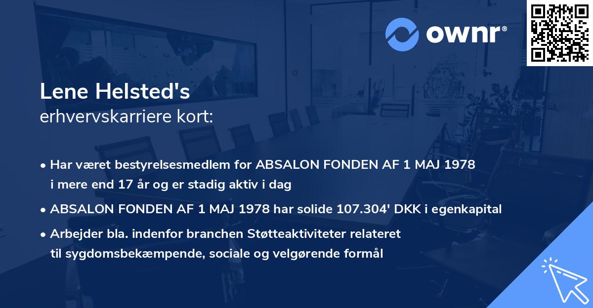 Lene Helsted's erhvervskarriere kort