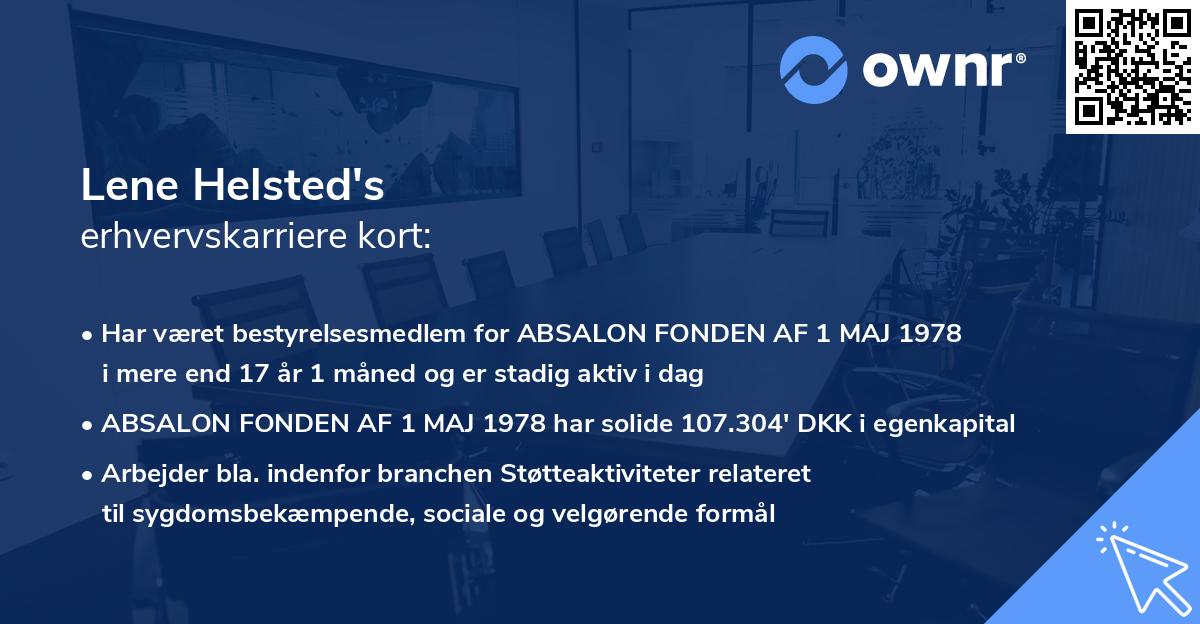 Lene Helsted's erhvervskarriere kort