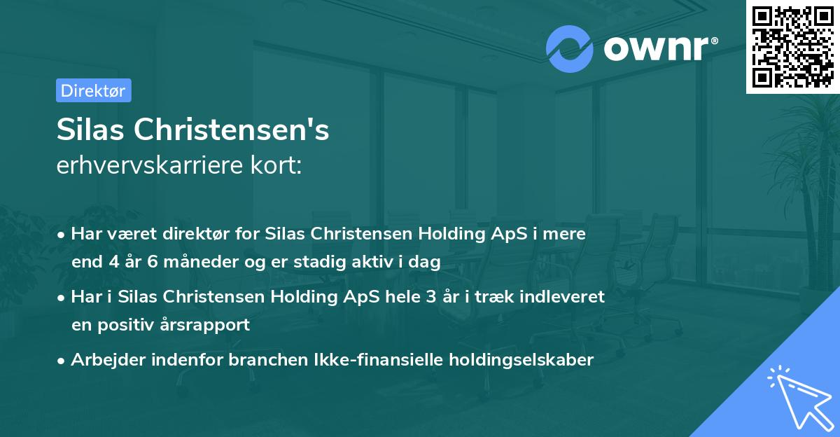Silas Christensen's erhvervskarriere kort