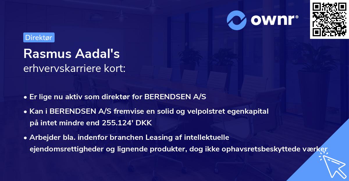 Rasmus Aadal's erhvervskarriere kort