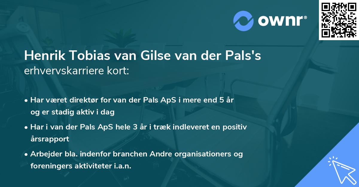 Henrik Tobias van Gilse van der Pals's erhvervskarriere kort