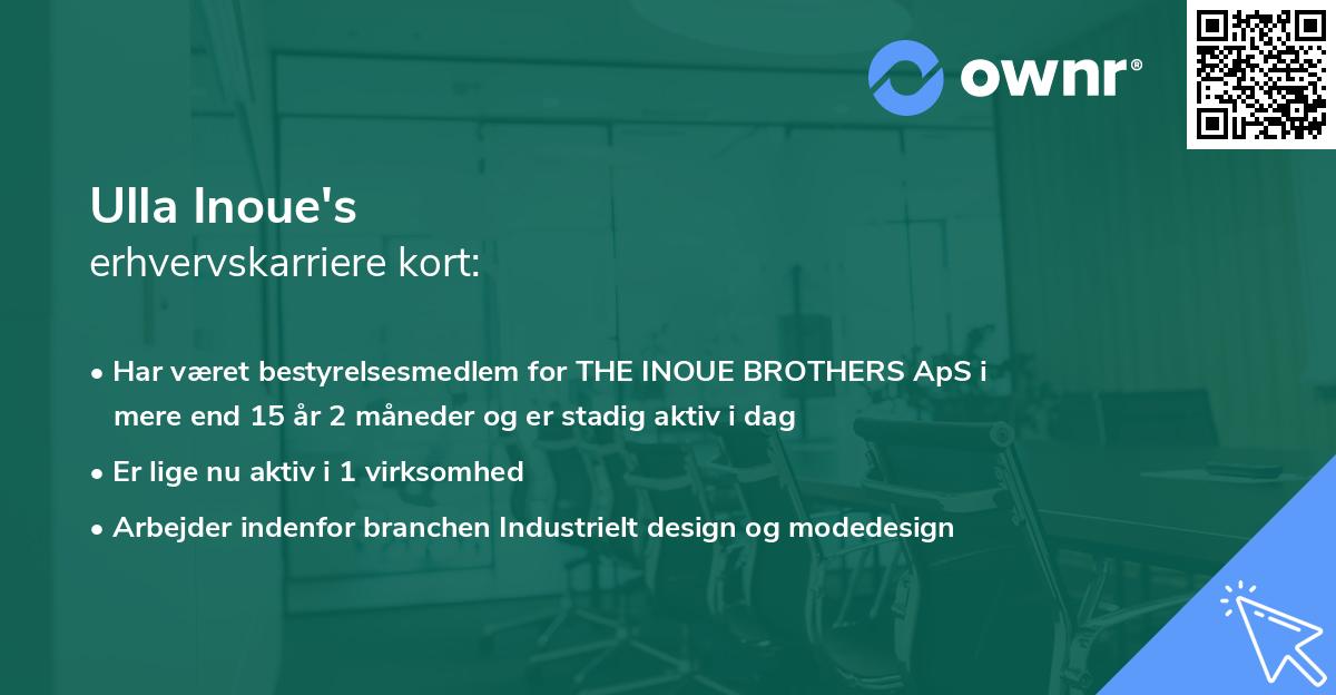 Ulla Inoue's erhvervskarriere kort