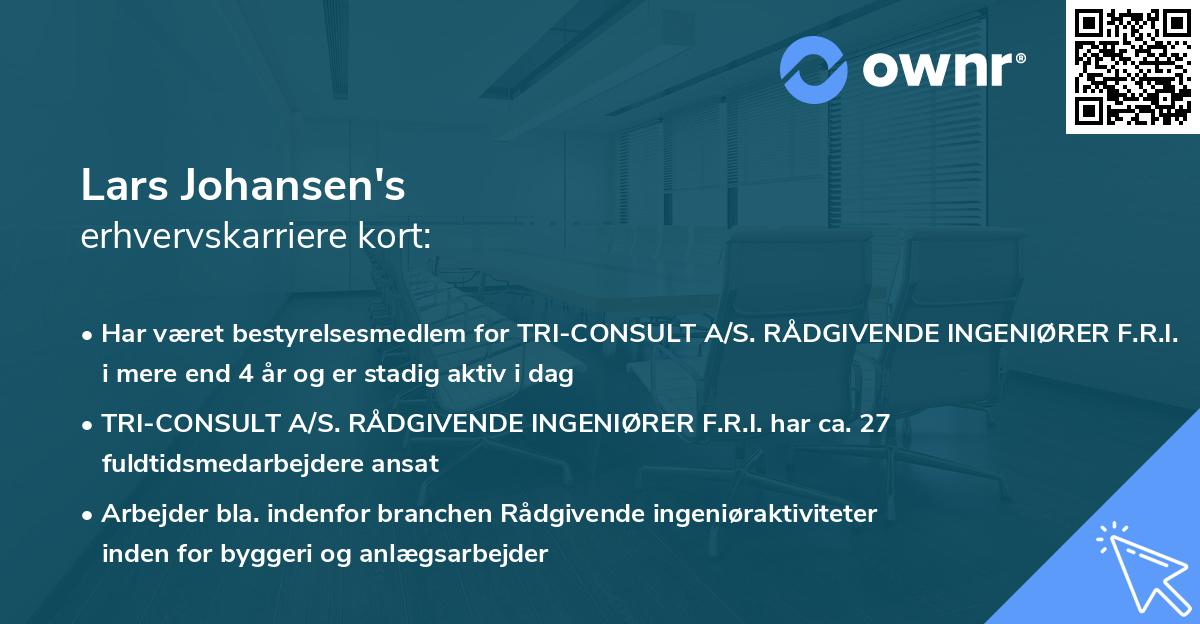 Lars Johansen's erhvervskarriere kort