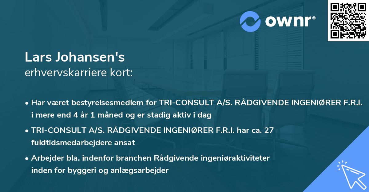 Lars Johansen's erhvervskarriere kort