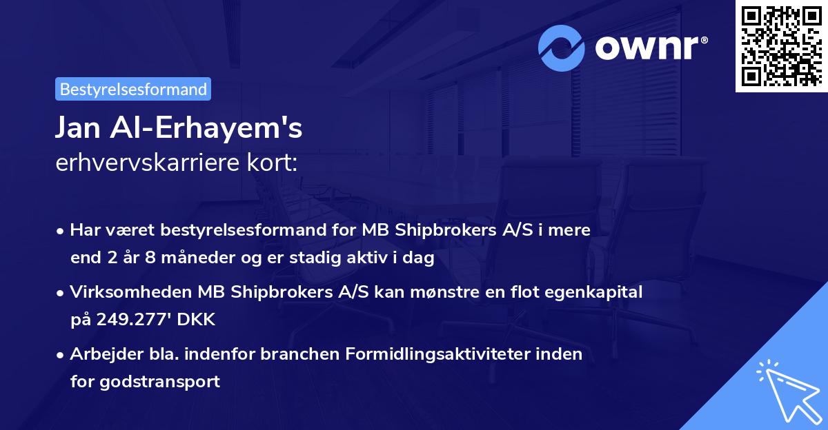 Jan Al-Erhayem's erhvervskarriere kort