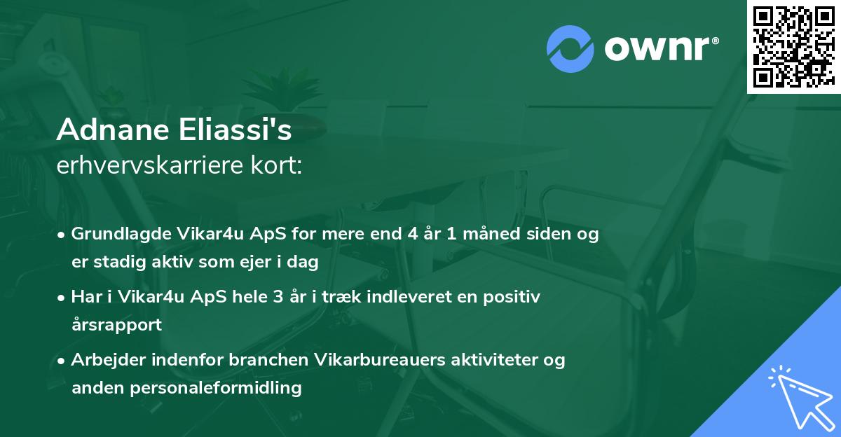 Adnane Eliassi's erhvervskarriere kort