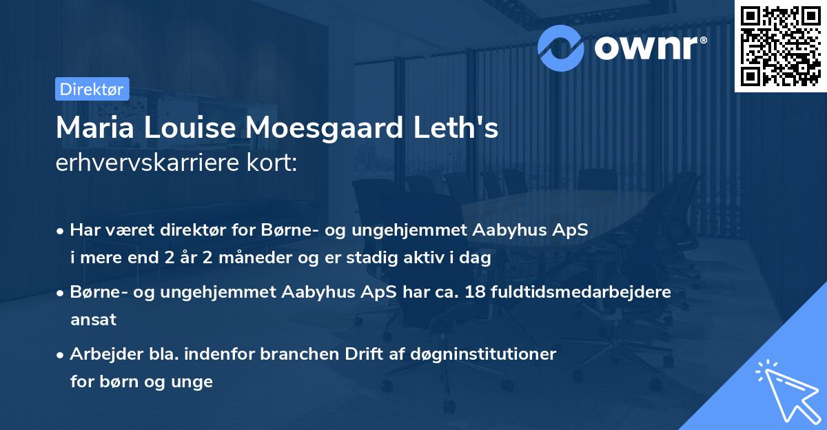 Maria Louise Moesgaard Leth's erhvervskarriere kort