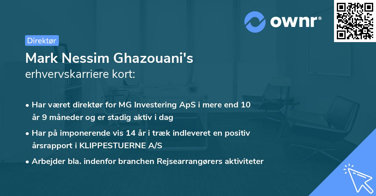 Mark Nessim Ghazouani's erhvervskarriere kort