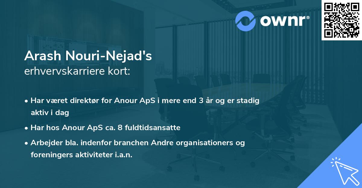 Arash Nouri-Nejad's erhvervskarriere kort