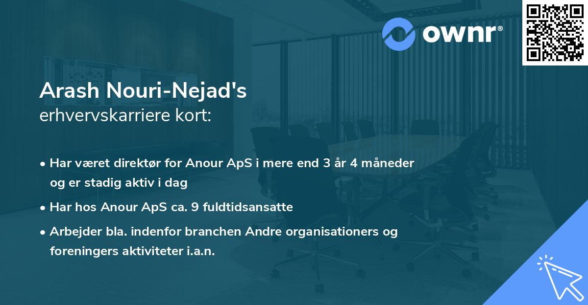 Arash Nouri-Nejad's erhvervskarriere kort