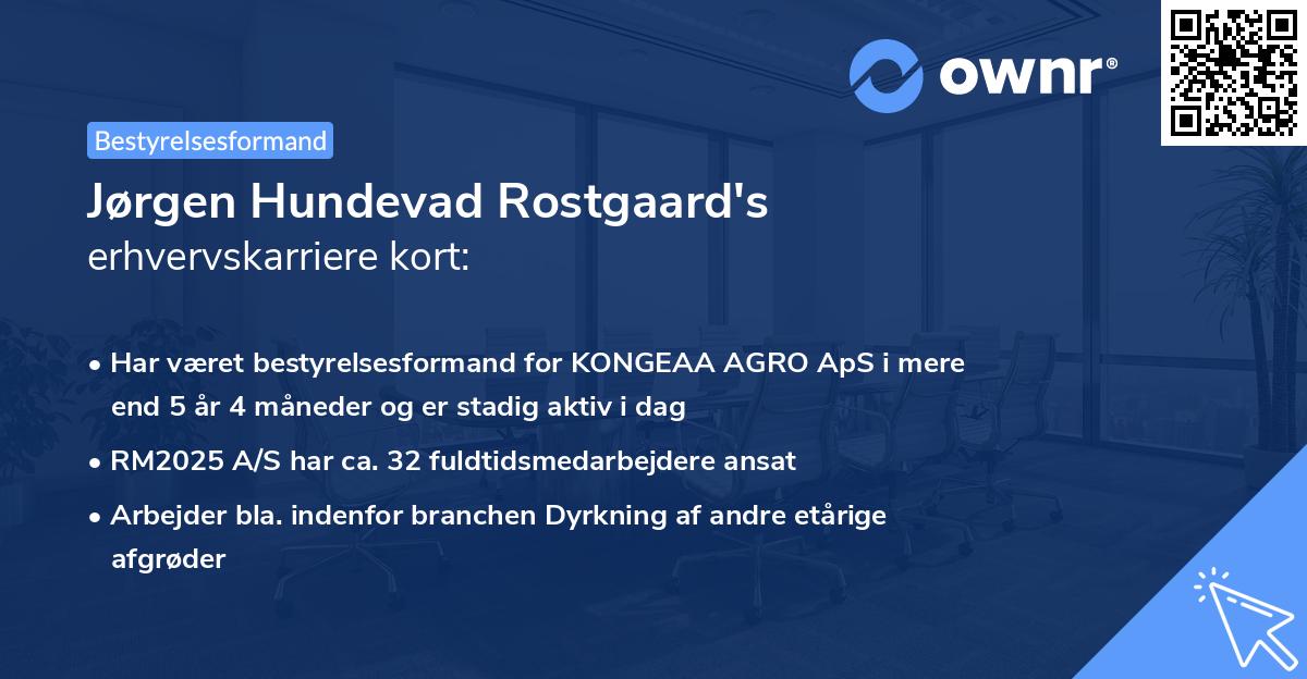 Jørgen Hundevad Rostgaard's erhvervskarriere kort