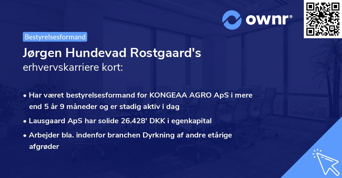 Jørgen Hundevad Rostgaard's erhvervskarriere kort