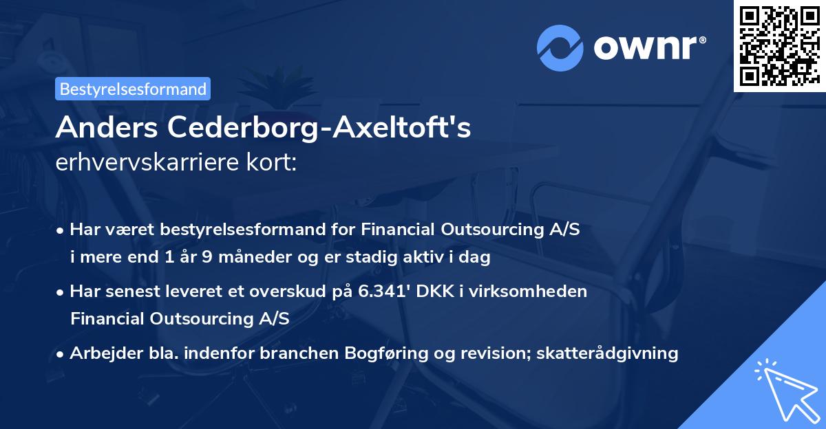 Anders Cederborg-Axeltoft's erhvervskarriere kort