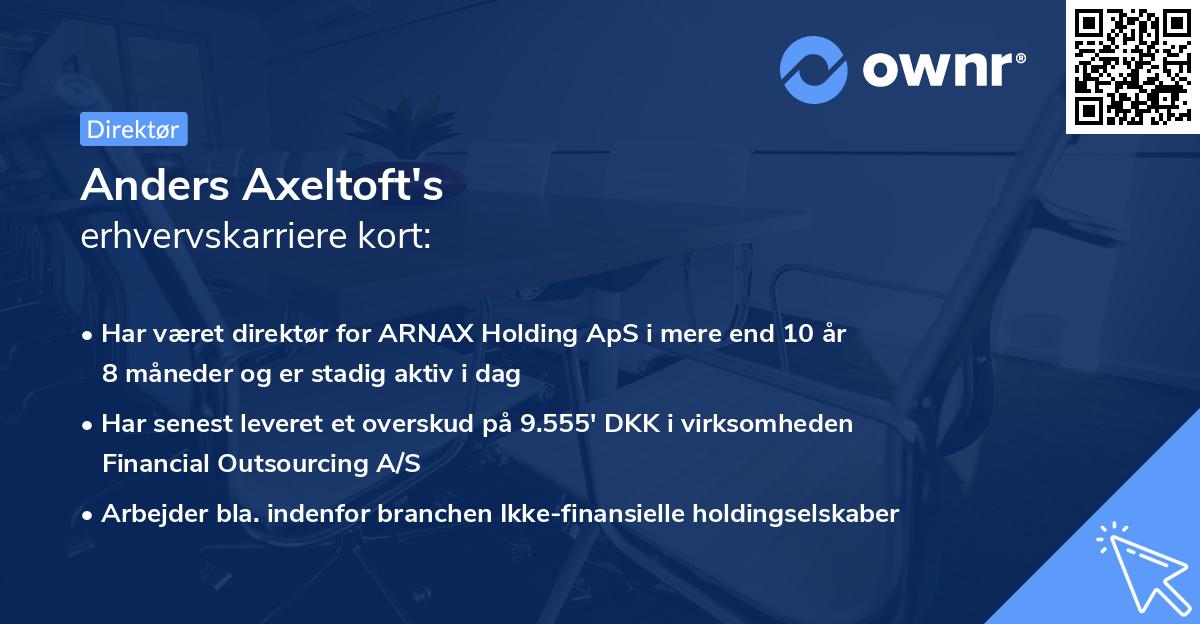 Anders Axeltoft's erhvervskarriere kort