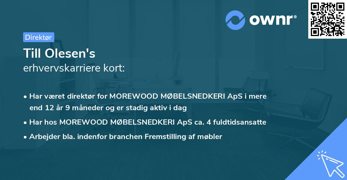 Till Olesen's erhvervskarriere kort