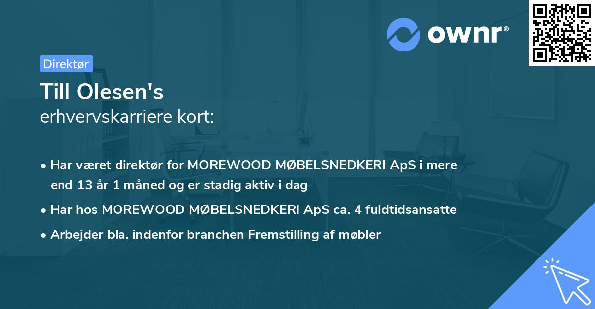 Till Olesen's erhvervskarriere kort