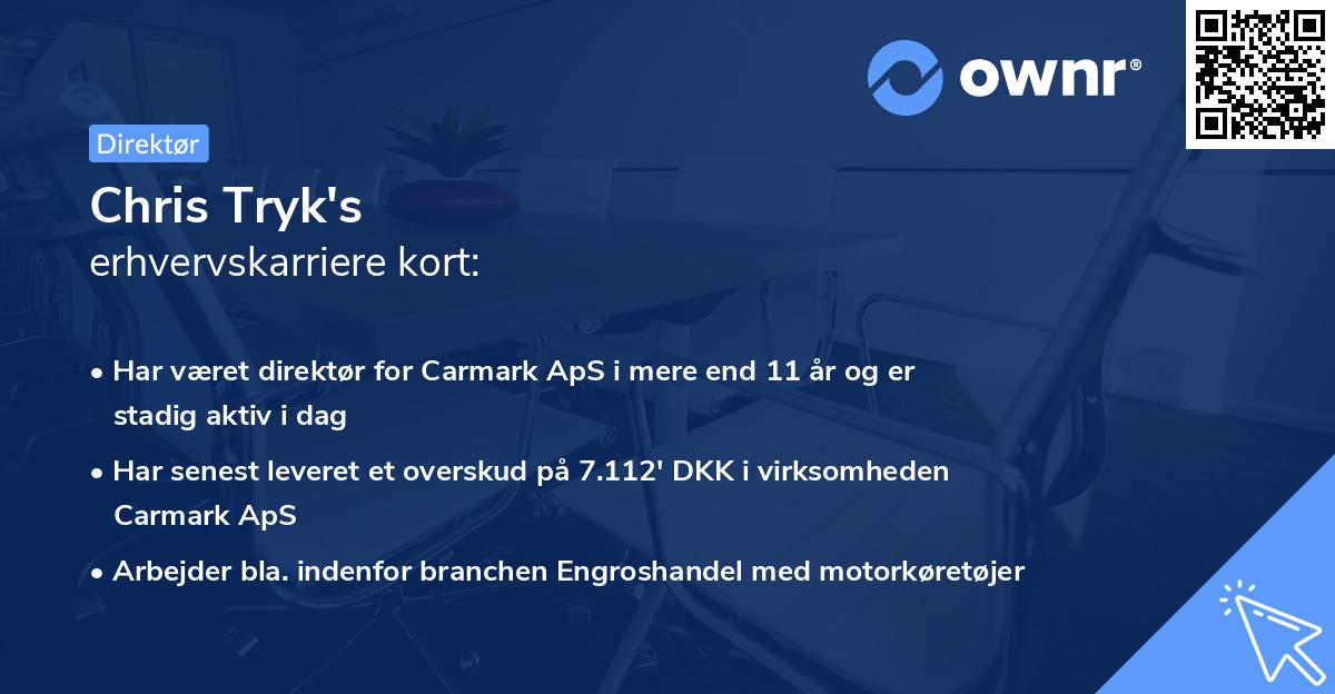 Chris Tryk's erhvervskarriere kort
