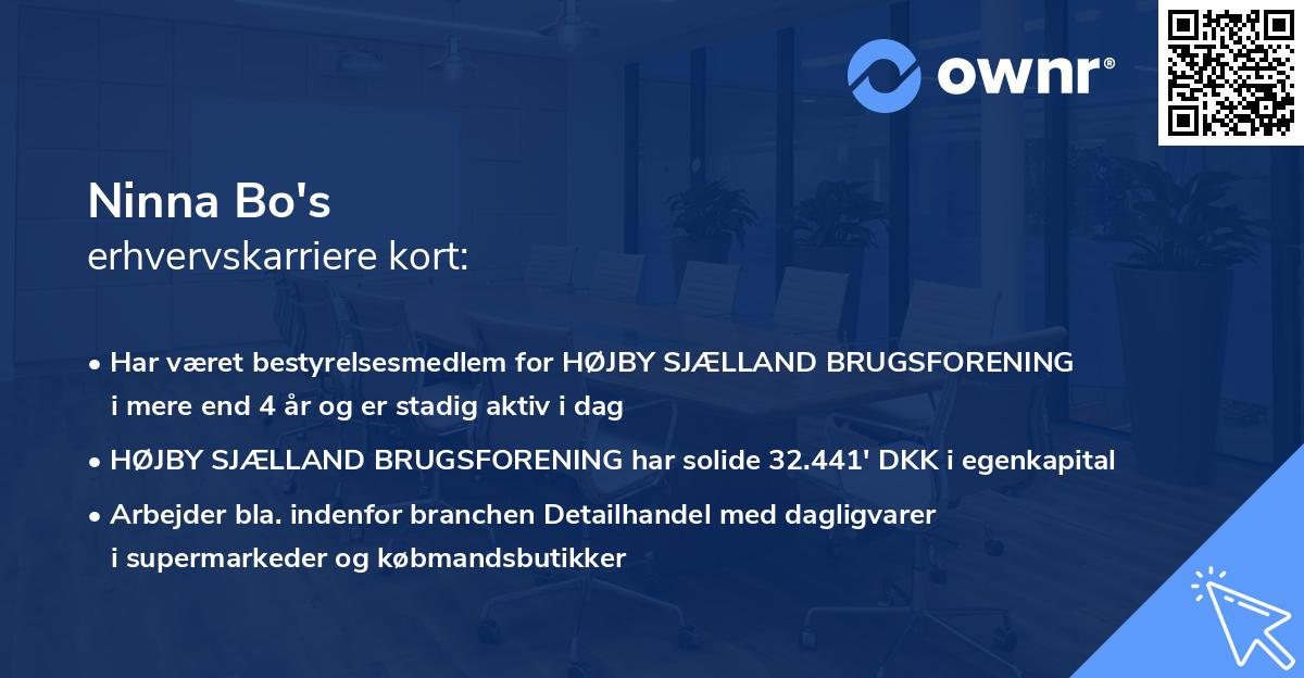 Ninna Bo's erhvervskarriere kort