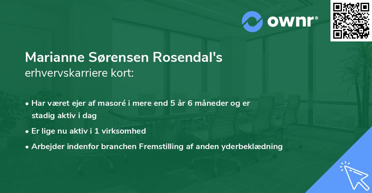 Marianne Sørensen Rosendal's erhvervskarriere kort