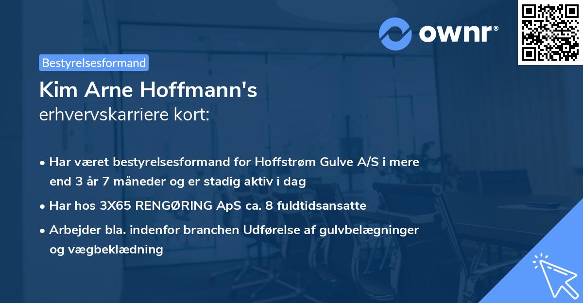 Kim Arne Hoffmann's erhvervskarriere kort