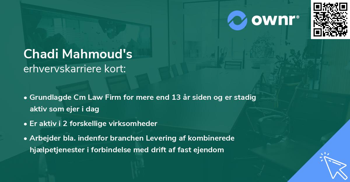 Chadi Mahmoud's erhvervskarriere kort