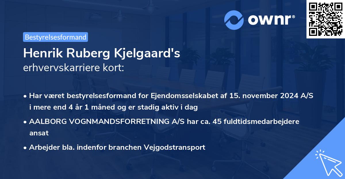 Henrik Ruberg Kjelgaard's erhvervskarriere kort
