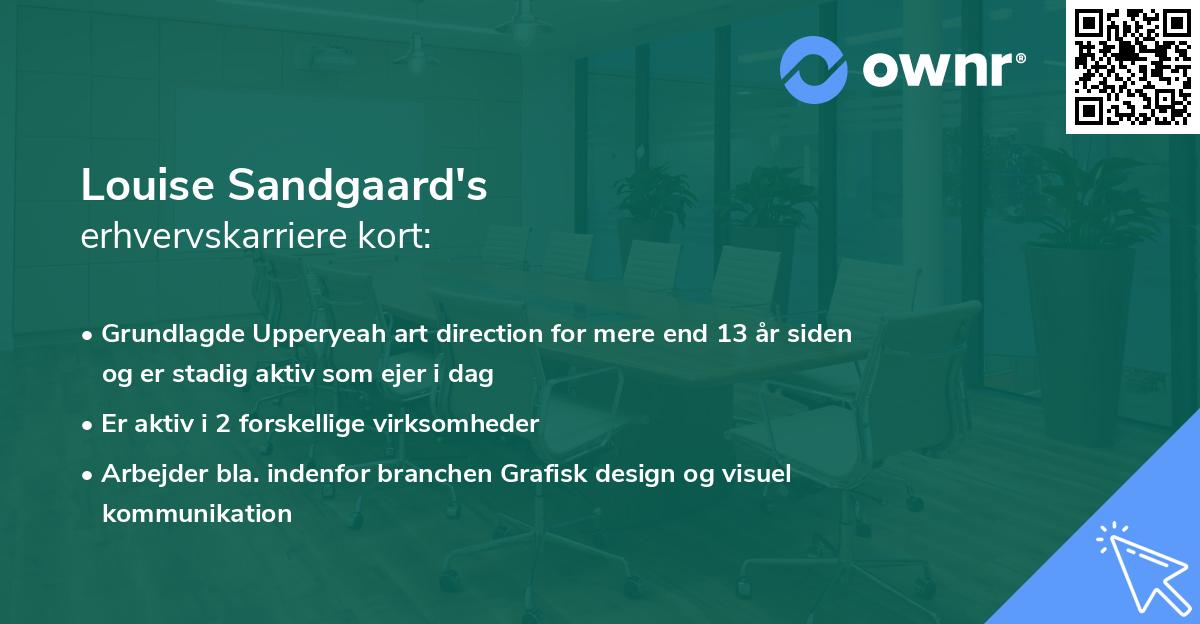 Louise Sandgaard's erhvervskarriere kort