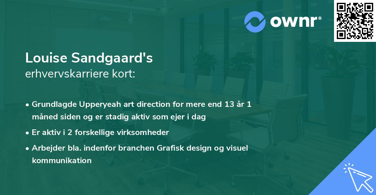 Louise Sandgaard's erhvervskarriere kort