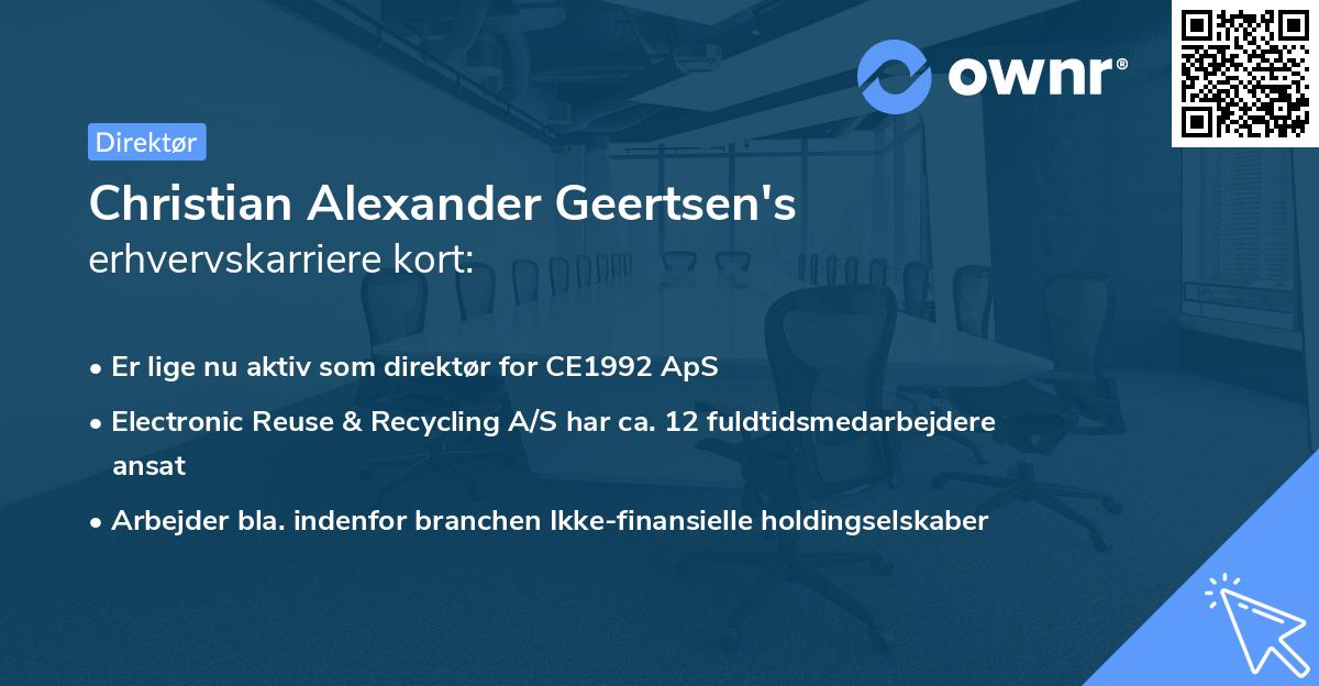 Christian Alexander Geertsen's erhvervskarriere kort