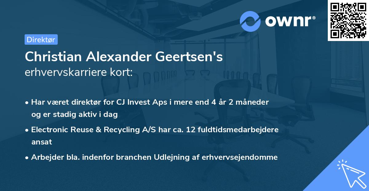 Christian Alexander Geertsen's erhvervskarriere kort