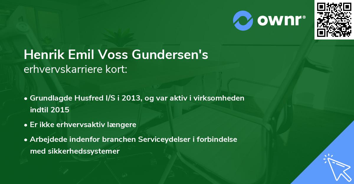 Henrik Emil Voss Gundersen's erhvervskarriere kort