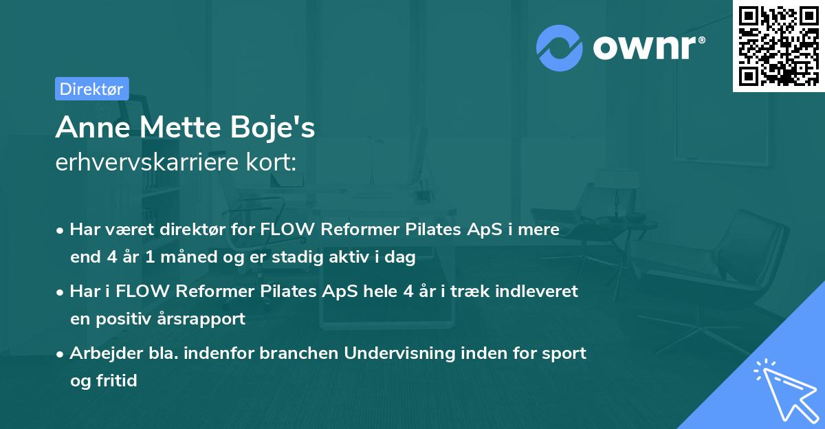 Anne Mette Boje's erhvervskarriere kort