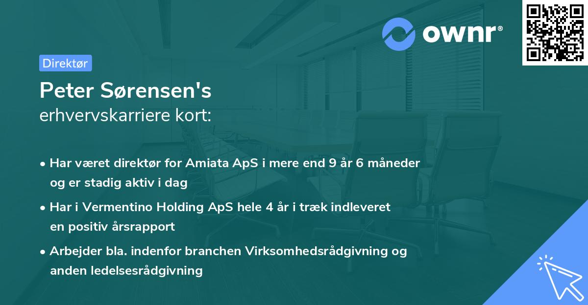 Peter Sørensen's erhvervskarriere kort