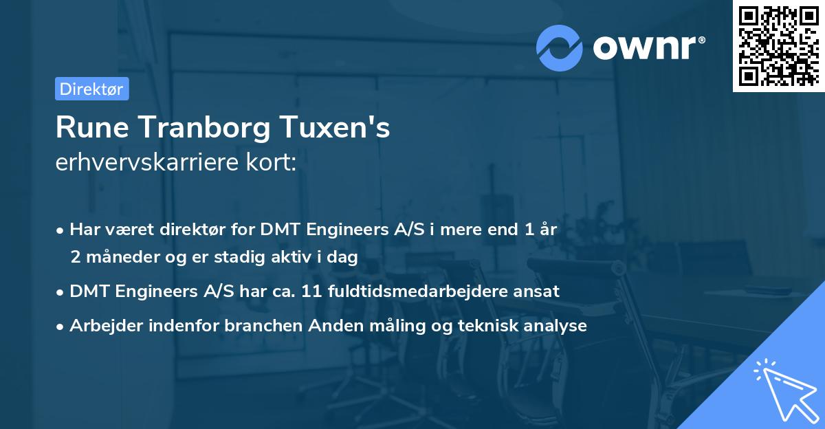 Rune Tranborg Tuxen's erhvervskarriere kort