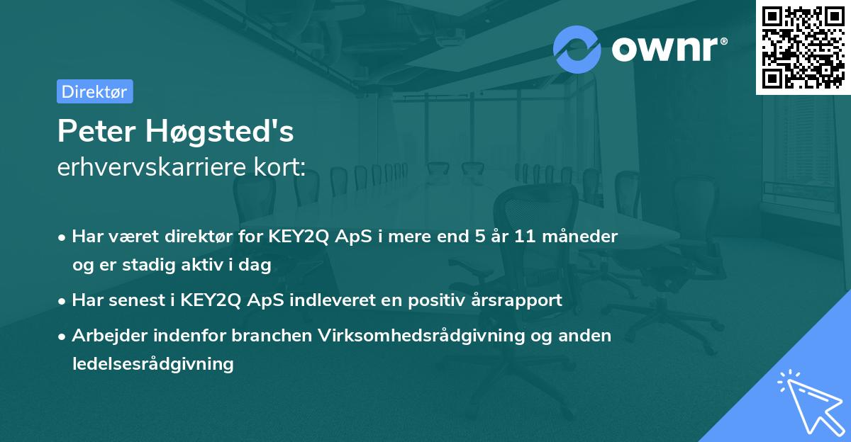 Peter Høgsted's erhvervskarriere kort