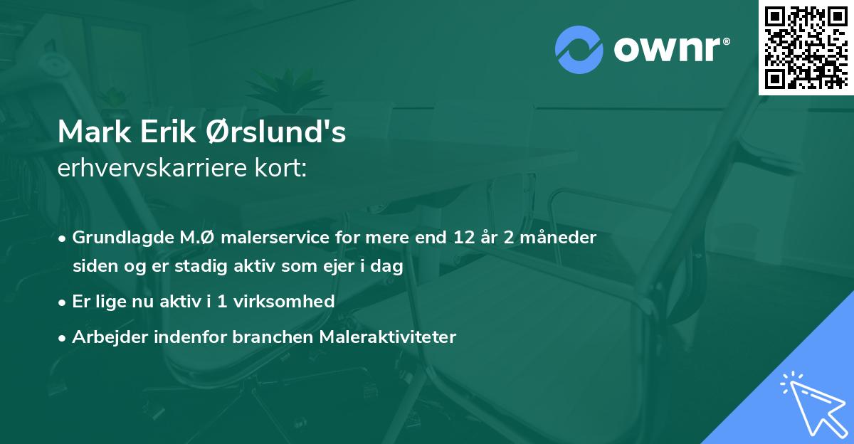 Mark Erik Ørslund's erhvervskarriere kort