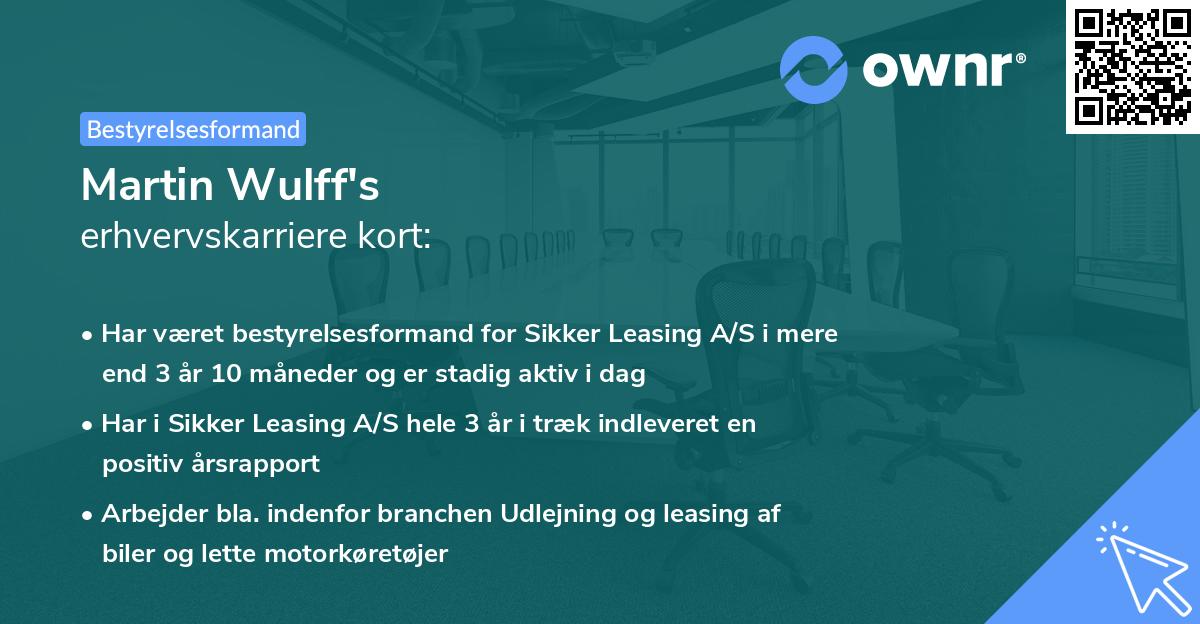 Martin Wulff's erhvervskarriere kort