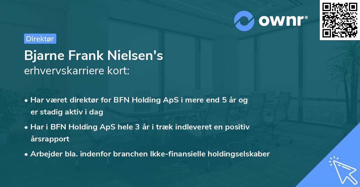 Bjarne Frank Nielsen's erhvervskarriere kort