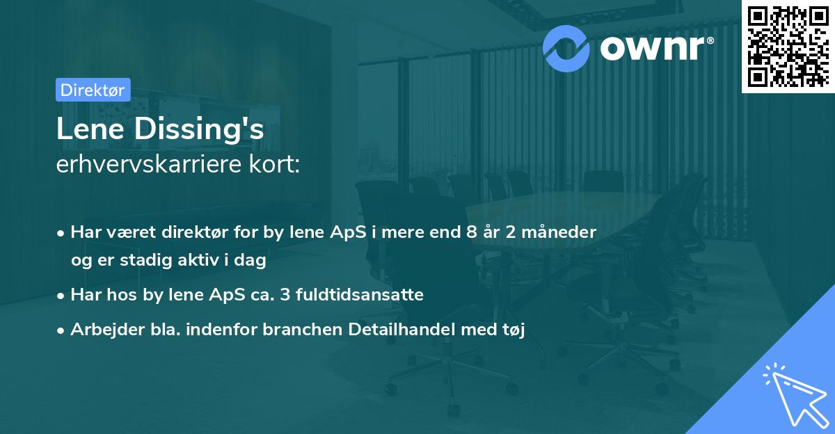 Lene Dissing's erhvervskarriere kort