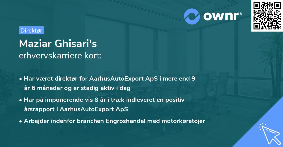 Maziar Ghisari's erhvervskarriere kort