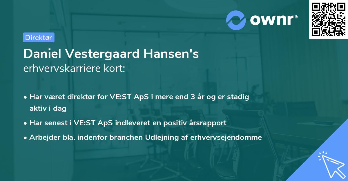 Daniel Vestergaard Hansen's erhvervskarriere kort