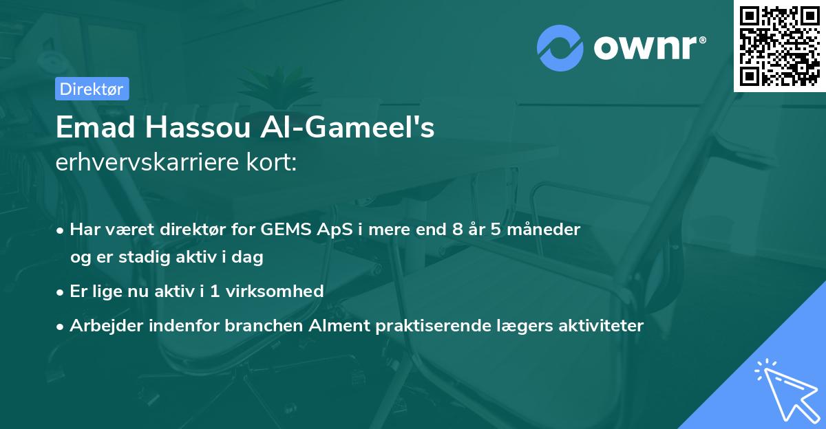Emad Hassou Al-Gameel's erhvervskarriere kort